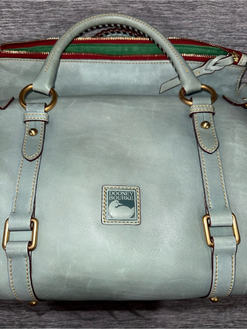 Dooney & Bourke Ultra Rare Light Blue Florentine Satchel - Picture 3 of 10